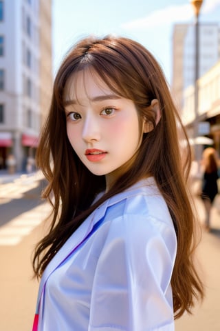 
((Best quality, 8k, Masterpiece :1.3)), sexywoman, 1girl, ,beautiful cute young attractive Korean teenage girl, City girl, 18 years old, cute, international model, long brown_hair, colorful hair, dacing, in 
,Bomi,Young beauty spirit 