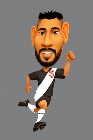 cartoon football player with beard and white headband, inspired by Víctor Manuel García Valdés, cartoon rendering, caricature!!!, inspired by Oswaldo Viteri, [digital art]!!, inspired by Nuno Gonçalves, inspired by Juraj Julije Klović, inspired by Croatian Ivan Lacković, 8k