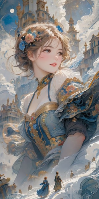 //Style, Great artist style, Auguste Renoir, Alphonse Mucha, Gustav Klimt, 
//Quality, Masterpiece, Top Quality, Official Art, Aesthetic and Beautiful, 16K, highest definition, high resolution 
//Character, (1 chinese building), ,black and blue entanglement, sharp focus, fantasy, (dense fog:1.7)