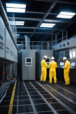 scientists in high tech underground laboratory