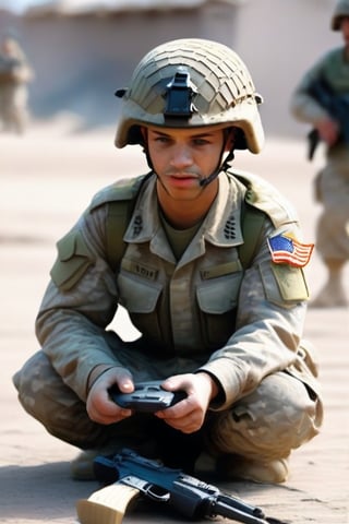 Soldiers play games like crazy.