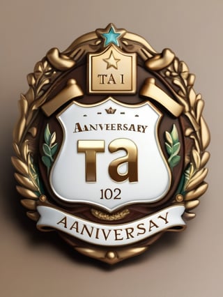 Masterpiece, realistic. High quality.
Badge. With text: TA Anniversary