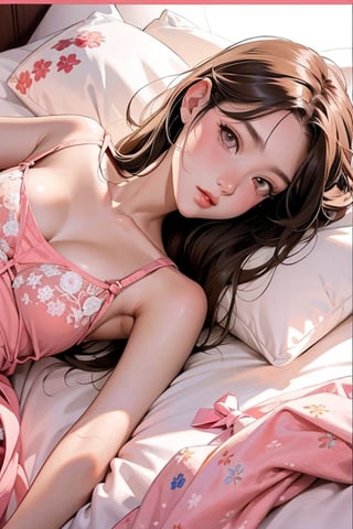 1girl, lying on bed,1girl锛� roujinzhi,1 girl,solo,MOAKIKU,magazine cover,momo