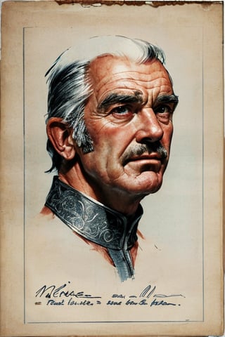 (score_9, score_8_up:1.3), score_7_up,illustrations,sean connery, with writing, aged vintage paper, highly detailed, on parchment,Pencil Draw,homoairotic illustration