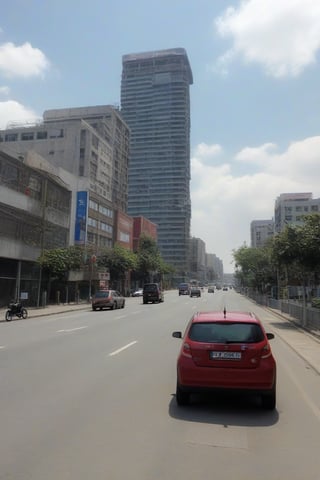 outdoors, sky, day, no humans, ground vehicle, building, scenery, motor vehicle, city, car, road, street