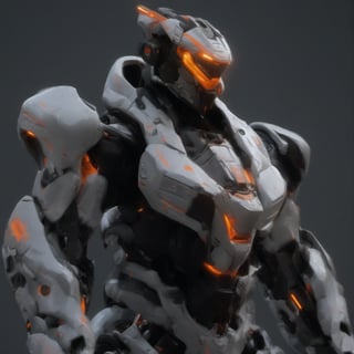 masterpiece, best quality,
robot, armor, solo, 1boy, helmet, upper body, looking at viewer, white background, science fiction, glowing, orange eyes, no humans, simple background, katana, glowing eyes, power armor, 