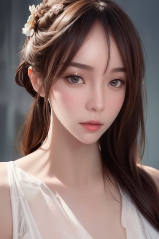 1girl, (close up:1.2), oblique angle, canted angle, (best quality, masterpiece, illustration, photorealistic, photo-realistic), (realistic:1.4), RAW photo, ultra-detailed, CG, unity, 8k wallpaper,16k wallpaper, extremely detailed CG, extremely detailed, an extremely delicate and beautiful, extremely detailed, Amazing, finely detail, official art, High quality texture, incredibly absurdres, highres, huge filesize, highres, look at viewer, (young:1.4), (beautiful detailed girl), 30 years old girl, (glossy shiny skin, beautiful skin, fair skin, white skin, realistic_skin), perfect face, detailed beautiful face, glossy lips,girl,JULIA,1girlchangyu