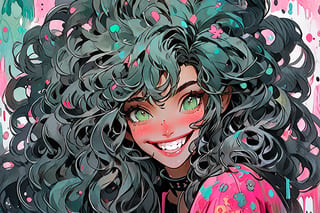 (concept art) Style reference "Gris, a game developed by Spanish indie game studio Nomada." 
Beautiful painting of an Irish girl with icy green eyes, vibrant long wavy hair. beautiful smile, face blush, and freckles. nature-inspired, abstract Romantic Magical Atmosphere. The composition resembles character design, concept art, Variety of Expressions. 
The background is a cozy Irish cottage painted in an abstract watercolor, oil style that captures the ease and playfulness of the scene. (by james jean $,  roby dwi antono $,  ross tran $. francis bacon $,  michal mraz $,  adrian ghenie $,  petra cortright $,  gerhard richter $,  takato yamamoto $,  ashley wood $),art_booster, CuteStyle,cuteeyes, Cyberpunk Fantasy
