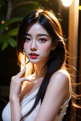 1 japan girl, 8k, masterpiece, ultra-realistic, best quality, high resolution, high definition,fancy light, fireflies