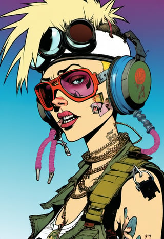 (?!-Panel Comic) Tortured by jamie hewlett (tank girl), Art Station, Bande Dessinée story transcription, full color,vector,APEX colourful ,Movie Poster,DonMD34thKn1gh7XL,MoviePosterAF