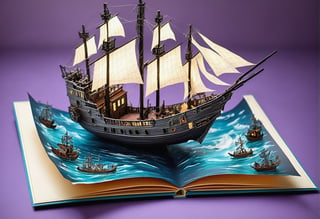 leogirl Pop-up book (Ghost ship)(Captain's room),LegendDarkFantasy