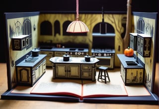 Pop-up book (Kitchen in a haunted house)
