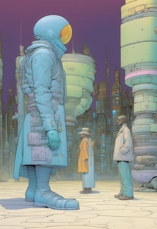 (?! Panel Comic) Tortured by MOEBIUS (cyberpunk), Art Station, Bande Dessinée story transcription, full color
