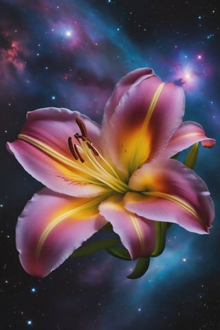 Nebula Lily of the Lost Galaxy: Lily-shaped, its flowers float in space like bright nebulae, dispersing stardust that breathes life into new worlds.