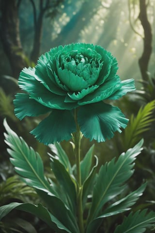 Emerald Carnation of the Enchanted Jungle: With petals that gleam like emeralds, this carnation blooms deep in the enchanted jungle, guarded by magical creatures and ancient guardians.