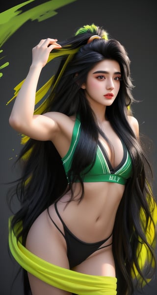 4k,best quality,masterpiece,20yo 1 girl, 
muscular fit body, pakistani , ((long hair with long locks:1.2)), black hair, , stages, 
real person, color splash style photo,
,Colors,1 girl ,photorealistic . 