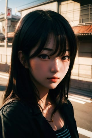 realistic,portrait,sunlight,shadow,japaness,sexy,girl,messy hair,light,outdoor,detailed,real skin,lightshapes,anime,masterpiece,korean girls