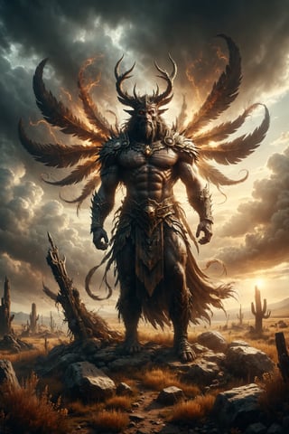 epic god of  the plains, full body, epic mistic composition