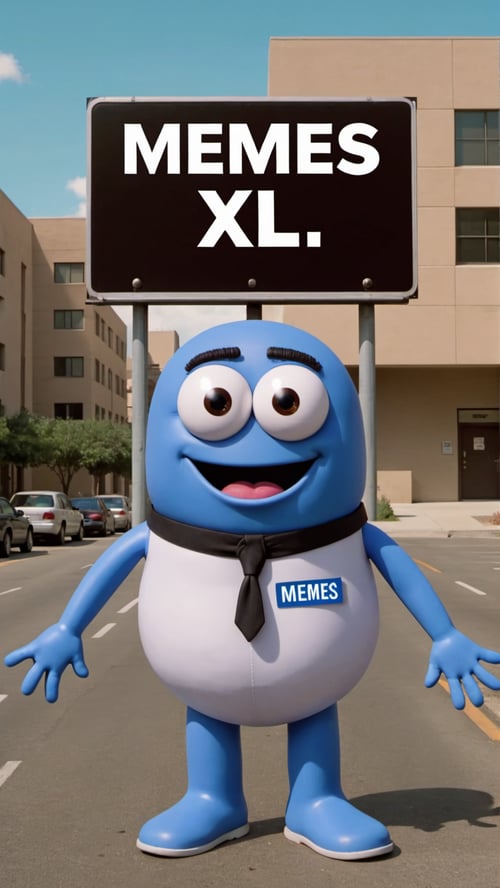 Towelie with a sign that says "Memes XL", in matrix