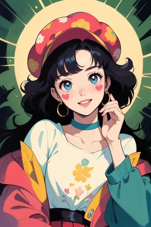 Positive prompt:(masterpiece,best quality,high quality:1.2), kawaii style girl, sexy,arrietty . cute, adorable, brightly colored, cheerful, anime influence, highly detailed, clown face paint, afro, flat cap,thinking,Amusement park, digital painting, artstation, concept art, smooth, sharp focus, illustration, art by artgerm and greg rutkowski and alphonse mucha