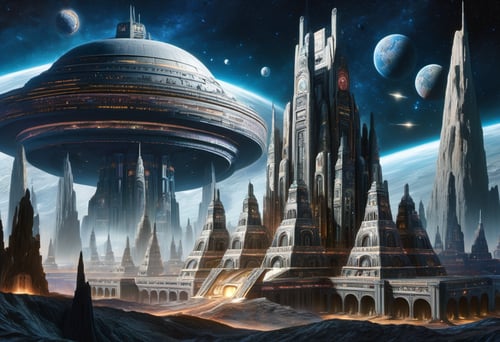 hyper detailed masterpiece, DonM3t3rn1tyXL, illuminate artificial galactic empire  <lora:DonM3t3rn1tyXL-v1.1-000008:0.8>