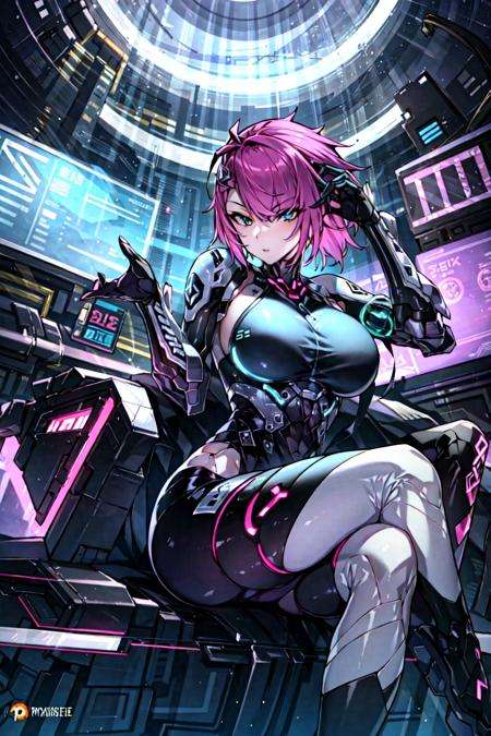 masterpiece, best quality, 1girl,cyberpunk, <lora:Cyberpunk-000014:1>,crossed legs, non