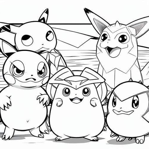 a drawing of  Pokemon ,  trending on artstation,  art by  coloring-book-style
