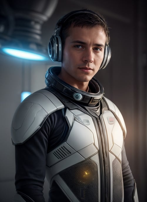 HDR, 8K resolution, intricate detail, sophisticated detail, depth of field, photorealistic, sharp focus, at scifi portrait of Man, wearing  Wearing an energy harvesting spacesuit: power-generating attire, energy harvesting tech, system powering, power source independent., at neuro-enhancement academy, cognitive training, neural optimization, unlocking human potential, <lora:add_detail:0.85>,
