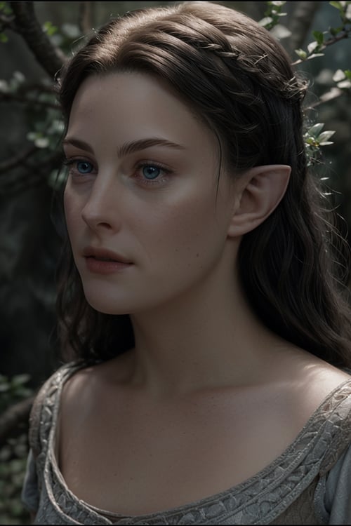 (detailed face, detailed eyes, clear skin, clear eyes), arwen, dress, lotr, fantasy, elf, female, full body, looking at viewer, portrait, photography, detailed skin, realistic, photo-realistic, 8k, highly detailed, full length frame, High detail RAW color art, diffused soft lighting, shallow depth of field, sharp focus, hyperrealism, cinematic lighting <lora:Arwen:1>