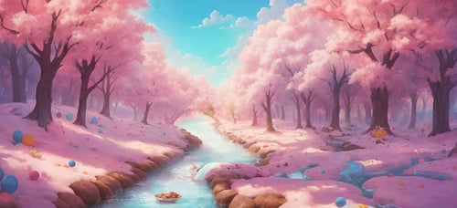 (Masterpiece, best quality:1.3), highly detailed, fantasy, chibi, hyperrealistic, [photoreal:0.3], <lora:Candyland-10:0.85>, 8k, candyland, dynamic, no humans, solo, faux traditional media, illustration, (honey river, honey, river), center frills, heels, (shiny),  (details), perfect, beautiful, dreamy, heart, colorful, vivid, cinematic, pinup:0.2, ultra-detailed, full background, [hyperrealistic:0.2], fantasy, (depth of field), rainbow, syrup, cookie, macaron, chocolate bar, glitter, scenery, drizzle, beautiful, (shiny:1.2), various colors, [tilt shift], ((extremely detailed)), (gradients), dripping, (glaze), bloom:0.2, shadow, ((food focus)), focus face, sharp focus, beads