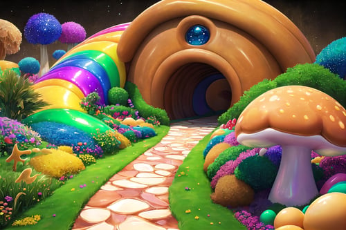 (Masterpiece,  best quality:1.3),  highly detailed,  fantasy,  ,  8k,  candyland,  dynamic,  cinematic,  ultra-detailed,  full background,  fantasy,  illustration,  drip,  sparkle,  pancake:1.3),  (ocean),  beautiful,  grass,  syrup,  glitter,  scenery,  ((no humans)),  drizzle,  beautiful,  (shiny:1.2),  various colors,  monolithic,  bloom:0.4,  extremely detailed,  (yellow and brown theme:1.3),  striped,  rainbow,  (gradients),  mushroom kingdom,  lively,  perfect composition, candyland, <lora:EMS-27722-EMS:0.600000>