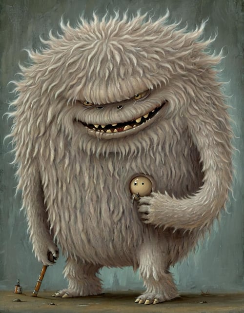 a fluffy monster, potma style,detailed, ,