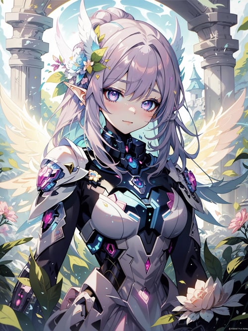 there is a picture of a pretty fairy with a pink dress,  fairy aesthetics,  of an beautiful angel girl,  rossdraws pastel vibrant,  beautiful fairy,  cute detailed digital art,  beautiful character painting,  rossdraws,  of beautiful angel,  8k high quality detailed art,  rossdraws 2.5,  anime fantasy illustration,  portrait of a fairy,  fantasy art style,  beautiful angel,fantchar,mecha musume