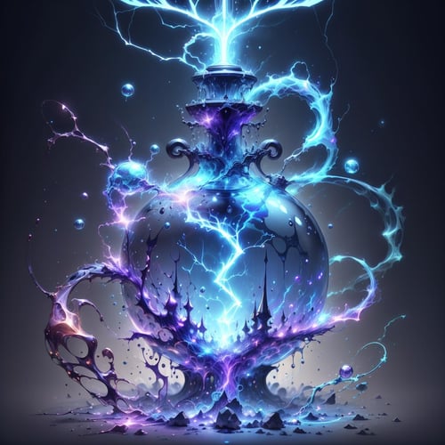 <lora:ThunderMagic-22:0.8>, thundermagic , excessive energy ,  charged aura, fantasy, (magic liquid potion:1.2) ,