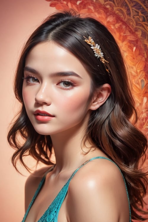 a 20 yo woman, American, , (elegant:1.3), colorful theme, bright tones, muted colors, high contrast, (natural skin texture, hyperrealism, soft light, sharp), , Enhanced All, 