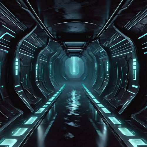 abyssaltech aesthetics,  scifi underground subway,  from a scifi futuristic abyssaltech world,  dissolving,  abyss,  volumetric lighting, <lora:EMS-79508-EMS:0.800000>