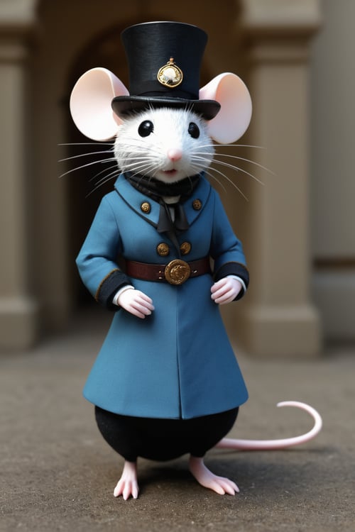 anthro (mouse:1.1) (woman:0.9) | wearing Victorian explorers clothes, | ancient lost city setting | 3/4 pose, gentle, silent, full color, artistic, trim, decorative, symmetry, fine detail, perfect, detailed, dramatic, intricate, elegant, sharp focus