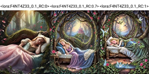 "Sleeping Beauty's Awakening," thorny forest, prince, eternal slumber, true love's kiss, enchantment, timeless, fairy tale, destiny. <lora:F4NT4Z33_0.1_RC:0>