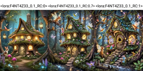 A Fairy Tale Forest, Talking Animals, Enchanted Trees, Fairy Houses, Pixie Dust, Firefly Lanterns, Fairy Friends, Storybook Creatures, Secret Clearings, Magical Flowers, Wishing Stars, Whimsical Adventures <lora:F4NT4Z33_0.1_RC:0>