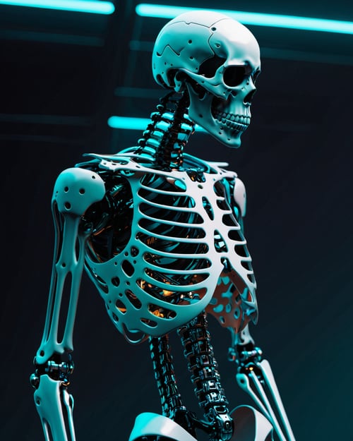 cyberpunk skeleton, art, nft