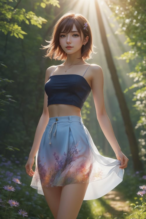 ((best quality)), ((masterpiece)), (detailed), Very detailed illustration of a beautiful girl
wearing loose skirt, (see-through skirt):1.5,
see-throughskirt:1.5, 
(see-through top):1.5,
visible small breast, nude_shirt, (exposed naked breasts):1.3,
A digital illustration of anime style, digital paintings of her, beautiful face, 
A beautiful (((topless)) girl with exposed naked small breasts and slim figure walking with a bag on a grassy field, surrounded by a vast expanse of greenery and wildflowers, Her hair is gently swaying in the breeze, and the sun is shining down on her, casting a warm glow on her skin, heroines, delicate skin, beautiful hair, large eyes, three dimensional effect, enhanced beauty, Albert Anker, Feeling like Albert Anker, Kyoto Animation, Feeling like Kyoto Animation, 
brown hair, a little smile, luminism, black eye, 3d render, octane render, cinematic, Isometric, by yukisakura, awesome full color, 8k resolution,looking at another, looking away,( tattoo:1.2), masterpiece, best quality, Photorealistic, ultra-high resolution, photographic light, full body, detailed colorful forest environment, whimsical, league of legends, illustration by MSchiffer, fairytale, sunbeams, best quality, best resolution, psychedelic realism, topographical realism, cinematic lighting, Hyper detailed, Hyper realistic, masterpiece, atmospheric, high resolution, vibrant, dynamic studio lighting, wlop, Glenn Brown, Carne Griffiths, Alex Ross, artgerm and james jean, spotlight, fantasy, surreal,skirtlift,Enhanced All,Wonder of Beauty,Hourglass body,Unique Masterpiece,Worldwide trending artwork