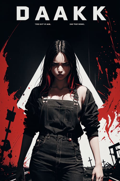 ((((dramatic))),  (((gritty))),  (((intense))) film poster featuring a young woman as the central character. She stands confidently in the center of the poster,  wearing a stylish and edgy outfit,  with a determined expression on her face. The background is dark and gritty,  with a sense of danger and intensity. The text is bold and attention-grabbing,  with a catchy tagline that adds to the overall feeling of drama and excitement. The color palette is mainly dark with splashes of vibrant colors,  giving the poster a dynamic and visually striking appearance, tachi-e