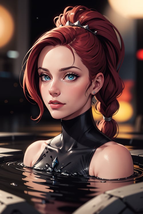 comic bock superhero illustration, 8k closeup portrait, Queen of Chaos, melting into a magical puddle of stars, beautiful eyes, dreadlocks in a ponytail, vibrant colors, highly detailed, digital painting, Style-Gravitymagic, artstation, smooth, sharp focus,(masterpiece), (realistic), 8k, RAW photo, very wide shot, octane render, unreal engine, volumetrics dtx, (film grain, bokeh, blurry foreground)