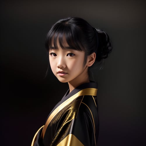 (masterpiece:1.3), view from below, portrait of calm (AIDA_LoRA_MomoS:1.06) <lora:AIDA_LoRA_MomoS:0.68> as little asian girl, pretty face, seductive, (wearing golden fog kimono:1.1), kimono dress, Japanese national dress, cinematic, dramatic, composition, studio photo, studio photo, kkw-ph1, (colorful:1.1), (black background:1.5)