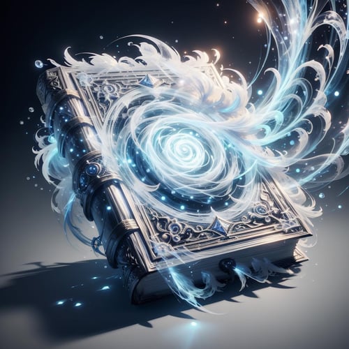 <lora:TempestMagic-21:0.8>,tempestmagic ,fantasy,ethereal transparent, motion blur, (white book of spells:1.2) , studded with a glowing glyph , gameicon,, masterpiece,best quality, masterpiece, HD Transparent background, (simple background:1.2), dark background, <lora:FantasyIcons_Books:0.2>,