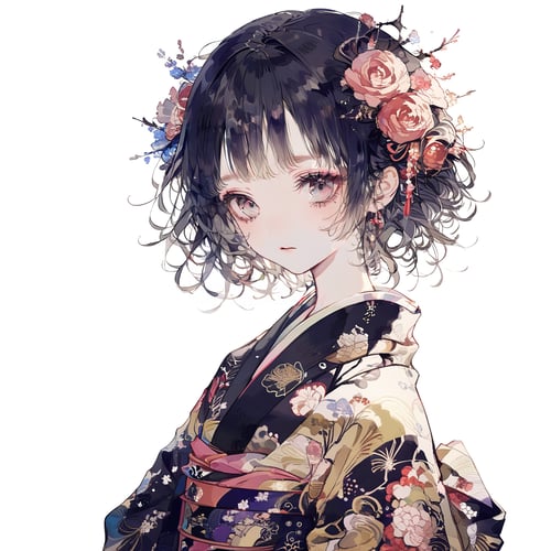 1girl, upper body, emo, kimono,
masterpiece, best quality, aesthetic, 