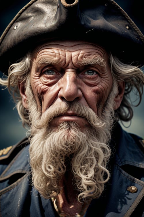 a grungy old sea captain, with wrinkly face, high detail high definition photograph or immense resolution and intricate captures, dodge and burn style professional photo grading, sharpened, skin detail texture with small clean pores and material surface properties
,<lora:659095807385103906:1.0>