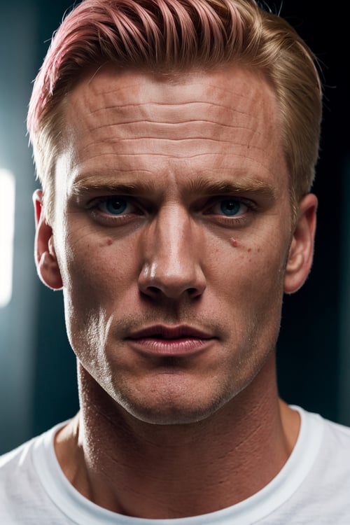 a close up realistic portrait of a blonde man with a, Stable Diffusion