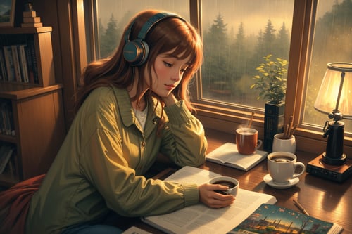 Aesthetic Cute Girl Studying Coffee Mug by aesthetic