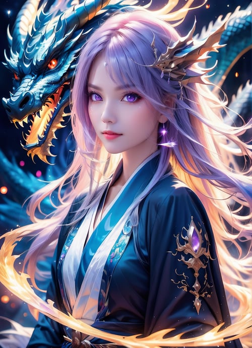 Chinese Dragon Long Hair Oriental Anime Girl HD Anime Girl